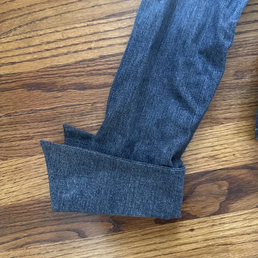 ANNE FONTAINE Denim Notch-Lapel Jacket w wrap-around Tie French Cuff Blue size 4 - Picture 5 of 10